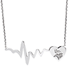 Sterling Silver Minnesota Vikings Heartbeat 18in Necklace