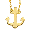 14k Yellow Gold Mini Anchor Necklace