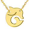 14k Yellow Gold Mini Dolphin Necklace