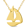 14k Yellow Gold Mini Sailboat Necklace