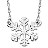 14k White Gold Tiny Cut-out Snowflake Necklace