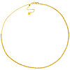 14k Yellow Gold Diamond-Cut Bead Adjustable Choker Necklace