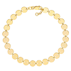14k Yellow Gold Mini Mirror Disc Link Bracelet 7.5in