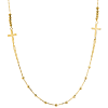 14k Yellow Gold Crosses and Beads Necklace 20in