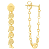 14k Yellow Gold Front to Back Full Mini Disc Drape Earrings