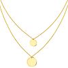 14k Yellow Gold Layered Necklace with Two Discs
