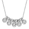 14k White Gold .05 ct tw Diamond Mini Discs and Beads Necklace