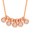 14k Rose Gold .05 ct tw Diamond Mini Discs and Beads Necklace
