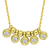 14k Yellow Gold .05 ct tw Diamond Mini Discs and Beads Necklace
