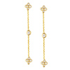 14k Yellow Gold 1/8 ct tw Diamond Bezel and Cluster Dangle Earrings