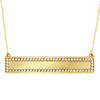 14k Yellow Gold 1/3 ct tw Diamond Lined Bar Necklace