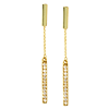 14k Yellow Gold 1/8 ct tw Diamond Double Bar Dangle Earrings