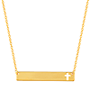 14k Yellow Gold Bar Cross Necklace