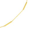 14k Yellow Gold Five Station Bar Choker Necklace