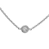 14k White Gold .02 ct Diamond Bezel Choker Necklace