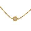14k Yellow Gold .02 ct Diamond Bezel Choker Necklace