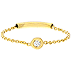 14k Yellow Gold .02 ct Diamond Bezel Set Chain Bar Ring