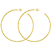 14k Yellow Gold 2 3/8in Open Post Hoop Earrings