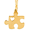 14k Yellow Gold Mini Autism Puzzle Piece Necklace