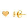 14k Yellow Gold Heart Stud Earrings