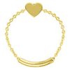 14k Yellow Gold Heart and Bar Chain Ring