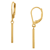 14k Yellow Gold Mini Bar Dangle Leverback Earrings