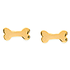 14k Yellow Gold Dog Bone Stud Earrings