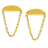 14k Yellow Gold Small Wedge Chain Drape Earrings
