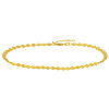 14k Yellow Gold 4mm Disk Adjustable Anklet 9-10in