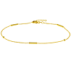 14k Yellow Gold .03ct Square Tube and Bezel Set Diamond Anklet