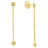 14k Yellow Gold 0.13 ct Diamond Bezel Drop Earrings with Beads