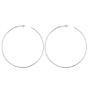 14k White Gold 4in Open Post Hoop Earrings