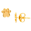 14k Yellow Gold Paw Stud Earrings