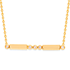 14k Yellow Gold 1/20 ct Diamond Bezels and Bars Necklace 18in