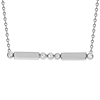 14k White Gold 1/20 ct Diamond Bezels and Bars Necklace 18in