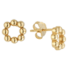 14k Yellow Gold Beaded Circle Post Earrings