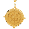 14k Yellow Gold Diamond-cut Compass Paper Clip Link Necklace