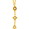 14k Yellow Gold Diamond Lariat Necklace with Mixed Elements 18in