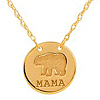 14k Yellow Gold Mama Bear Necklace