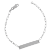 14k White Gold Bar Bracelet with Paper Clip Links