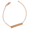 14k Rose Gold Bar Bracelet with Paper Clip Links