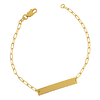 14k Yellow Gold Bar Bracelet with Paper Clip Links