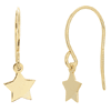 14k Yellow Gold Dangle Star Earrings with Shepherd Hooks