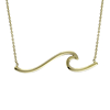 14k Yellow Gold Classic Wave Outline Necklace