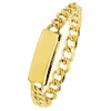 14k Yellow Gold Mini ID Plate Curb Link Chain Ring