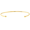 14k Yellow Gold Cuff Bangle Bracelet with Beaded Ends