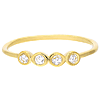 14k Yellow Gold .13 ct tw Four Diamond Bezel Stackable Ring