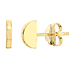 14k Yellow Gold 3D Half Disc Stud Earrings