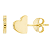 14k Yellow Gold 3D Half Heart Stud Earrings
