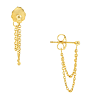 14k Yellow Gold Front to Back Double Cable Link Earrings